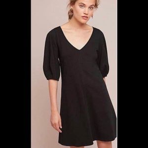 NWOT Anthropologie Front Seamed Black Dress